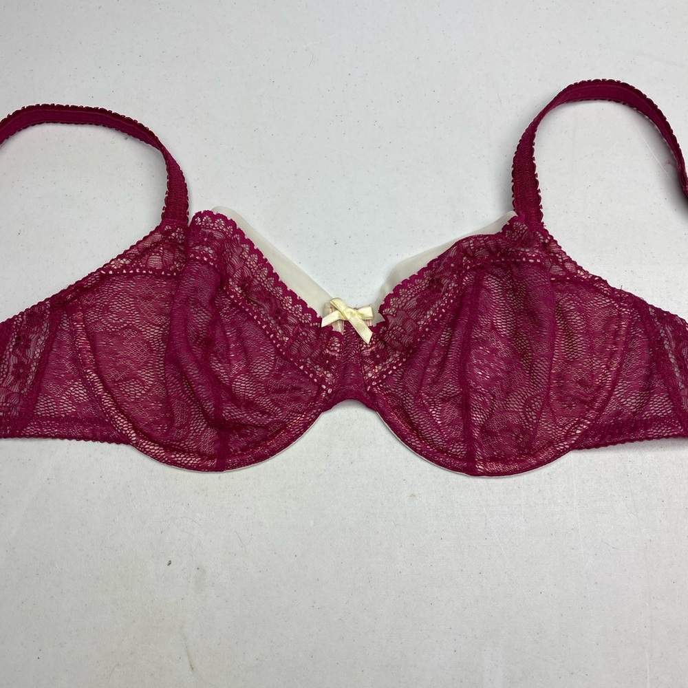 NWOT Fayreform DRK PNK Unlined Underwire, 36DD *P1098